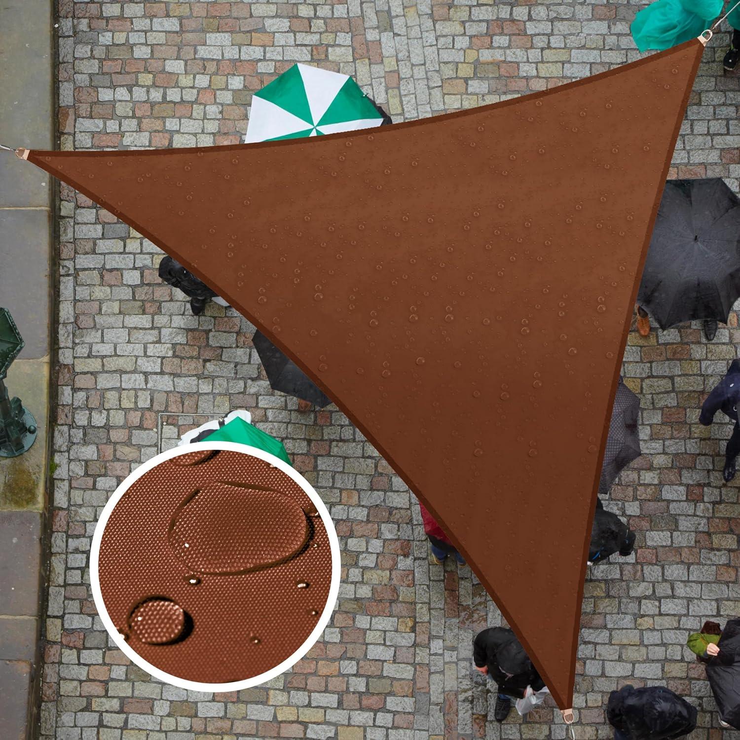 ColourTree Waterproof 16' x 16' x 16' Triangle Shade Sail