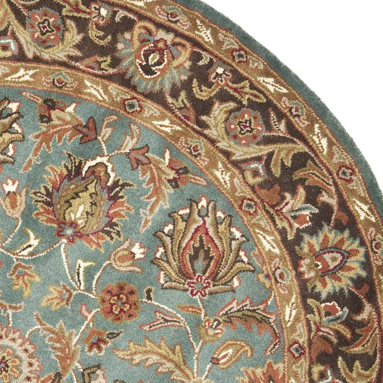 Heritage HG812 Hand Tufted Area Rug - Blue/Brown - 6' Round - Safavieh.