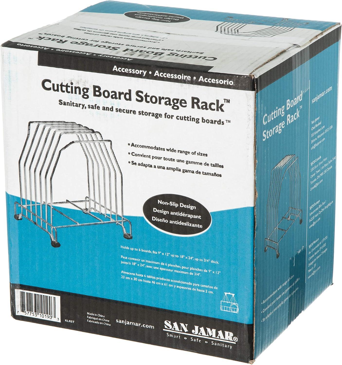 Silver Stainless Steel 6-Slot Cutting Board Storage Rack