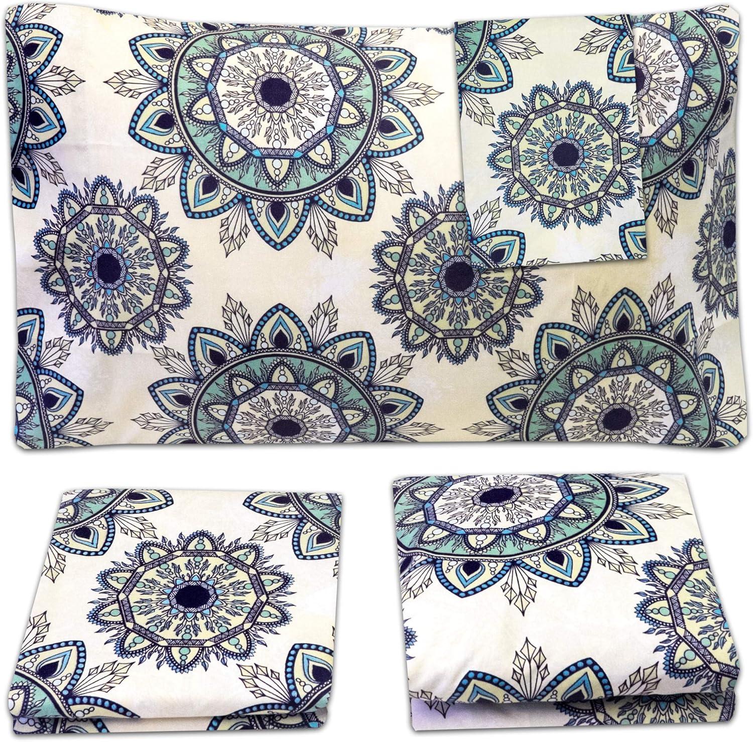 Ashley Green Mandala Pattern 4-Piece 1800 Series Sheet Set Full