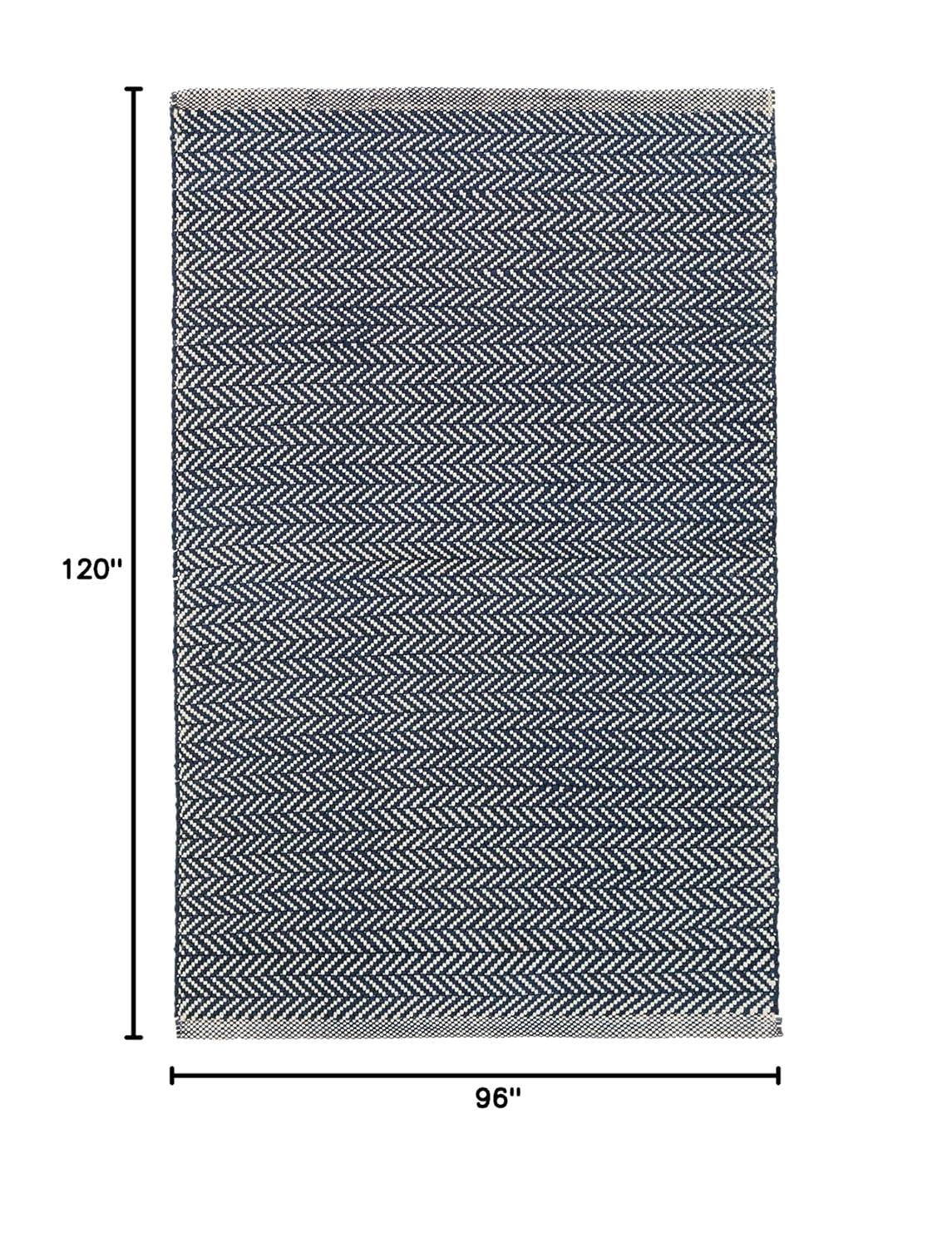 Herringbone Indigo Handwoven Cotton Rug
