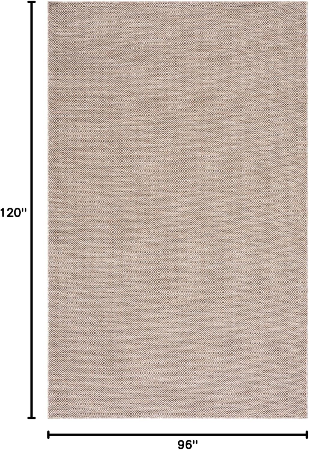 Hampton HTN230 Power Loomed Indoor/Outdoor Area Rug - Ivory/Black - 8'x10' - Safavieh.