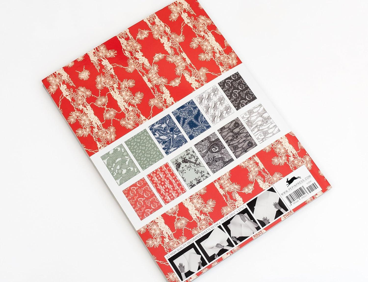 Japanese Patterns Blue and Beige High-Quality Gift Paper Book