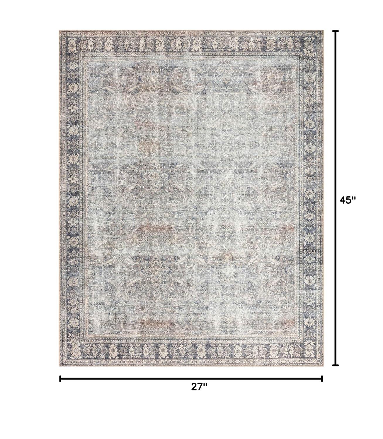 Loloi II Wynter WYN-07 Grey / Charcoal Oriental Area Rug 2'-3" x 3'-9"