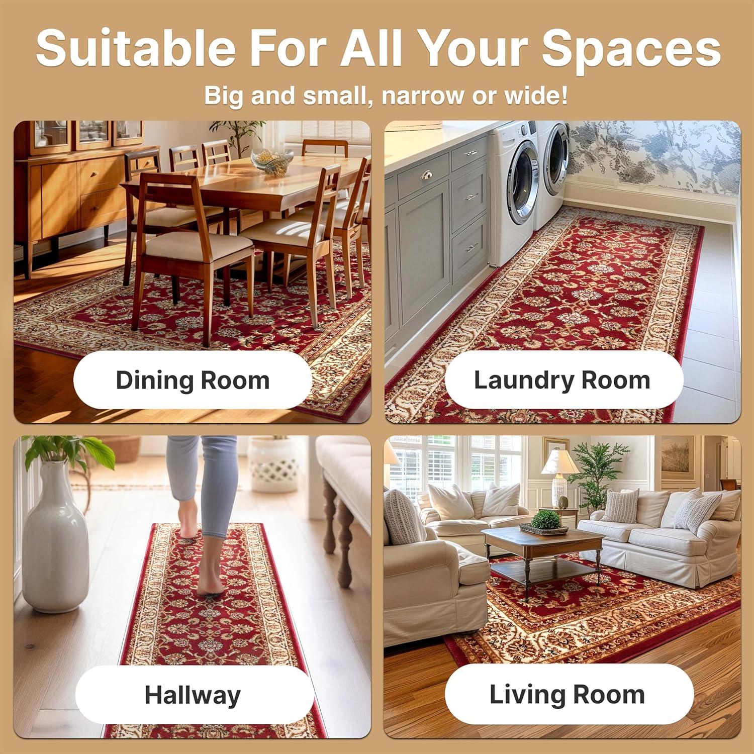 Noble Sarouk Red Persian Floral Oriental Formal Traditional Rug 3x10 ( 2'7" x 9'6" Runner ) Modern Contemporary Transitional Soft Rug