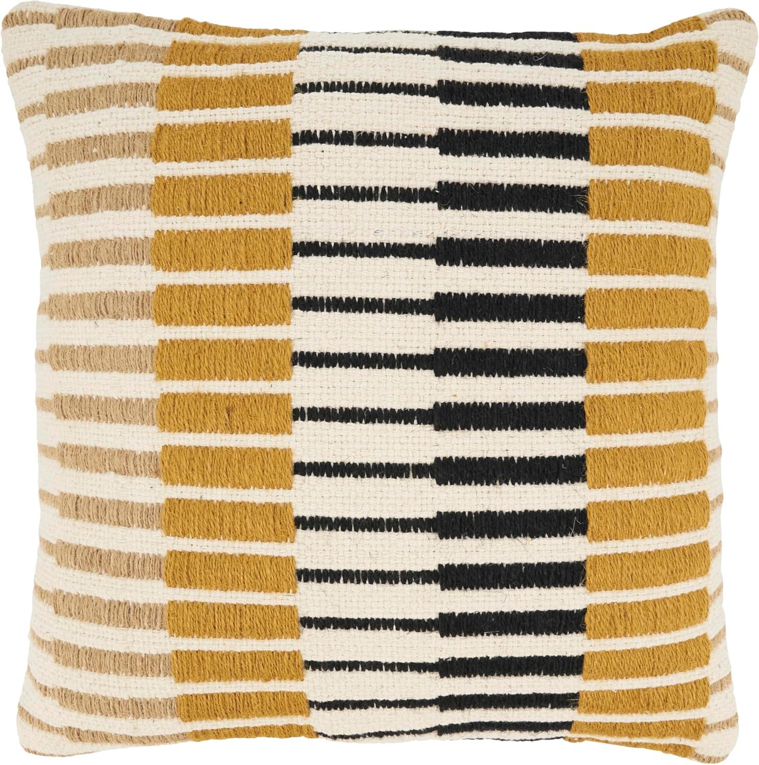 Dynamic Stripe Geometry Down Filled Throw Pillow