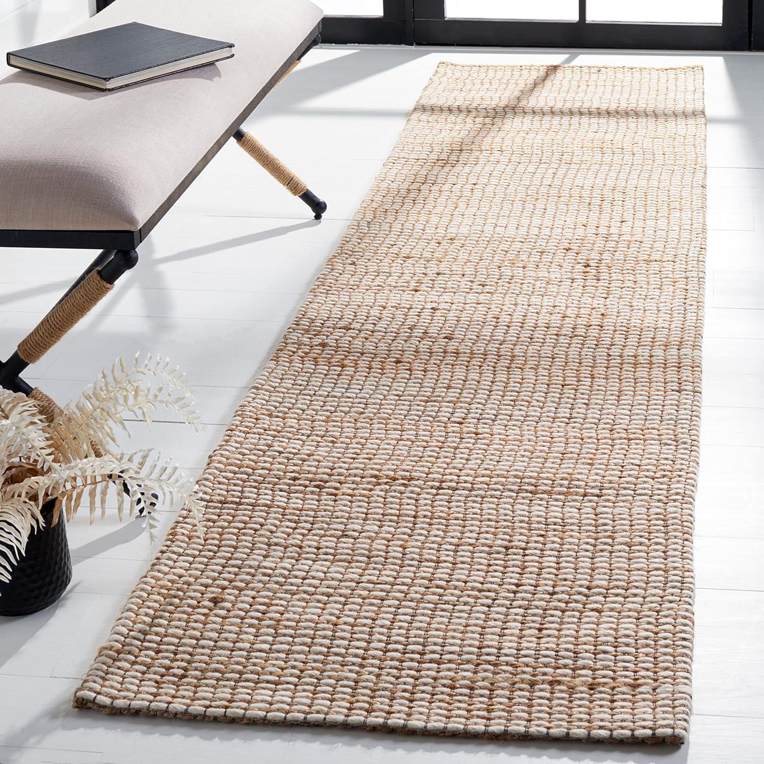 Natural Fiber NFB553 Hand Tufted Runner Rug - Natural/Ivory - 2'3"x9' - Safavieh.