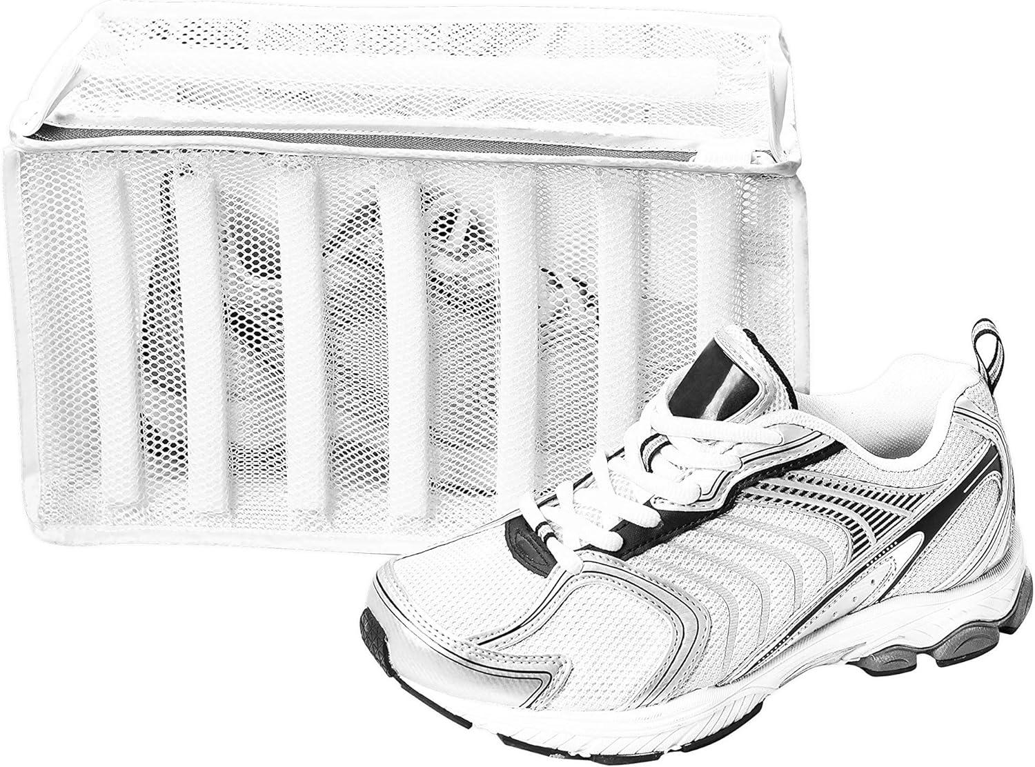 White Double Mesh Padded Sneaker Wash Bag