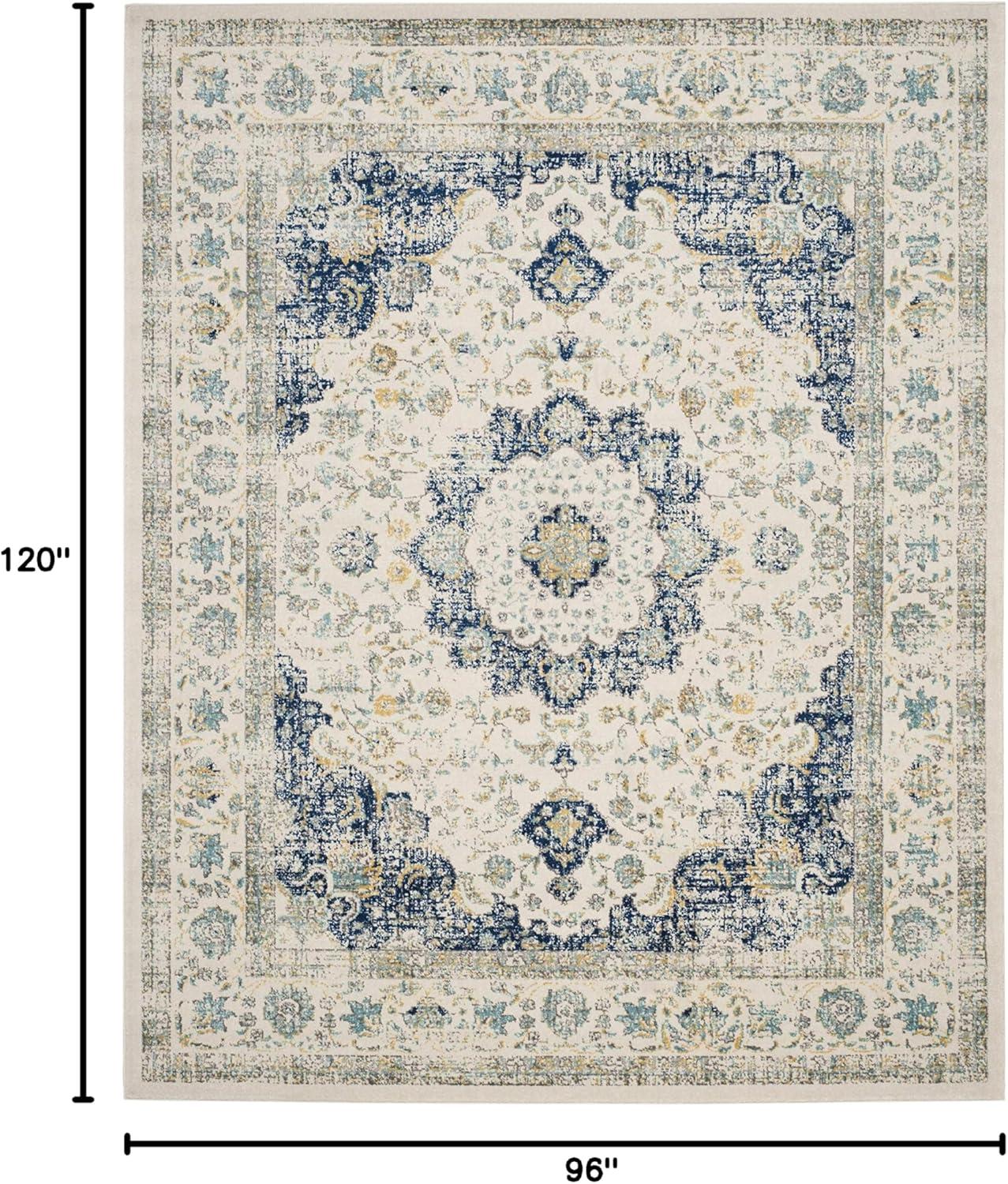 Evoke EVK220 Power Loomed Area Rug - Ivory/Blue - 8'x10' - Safavieh.