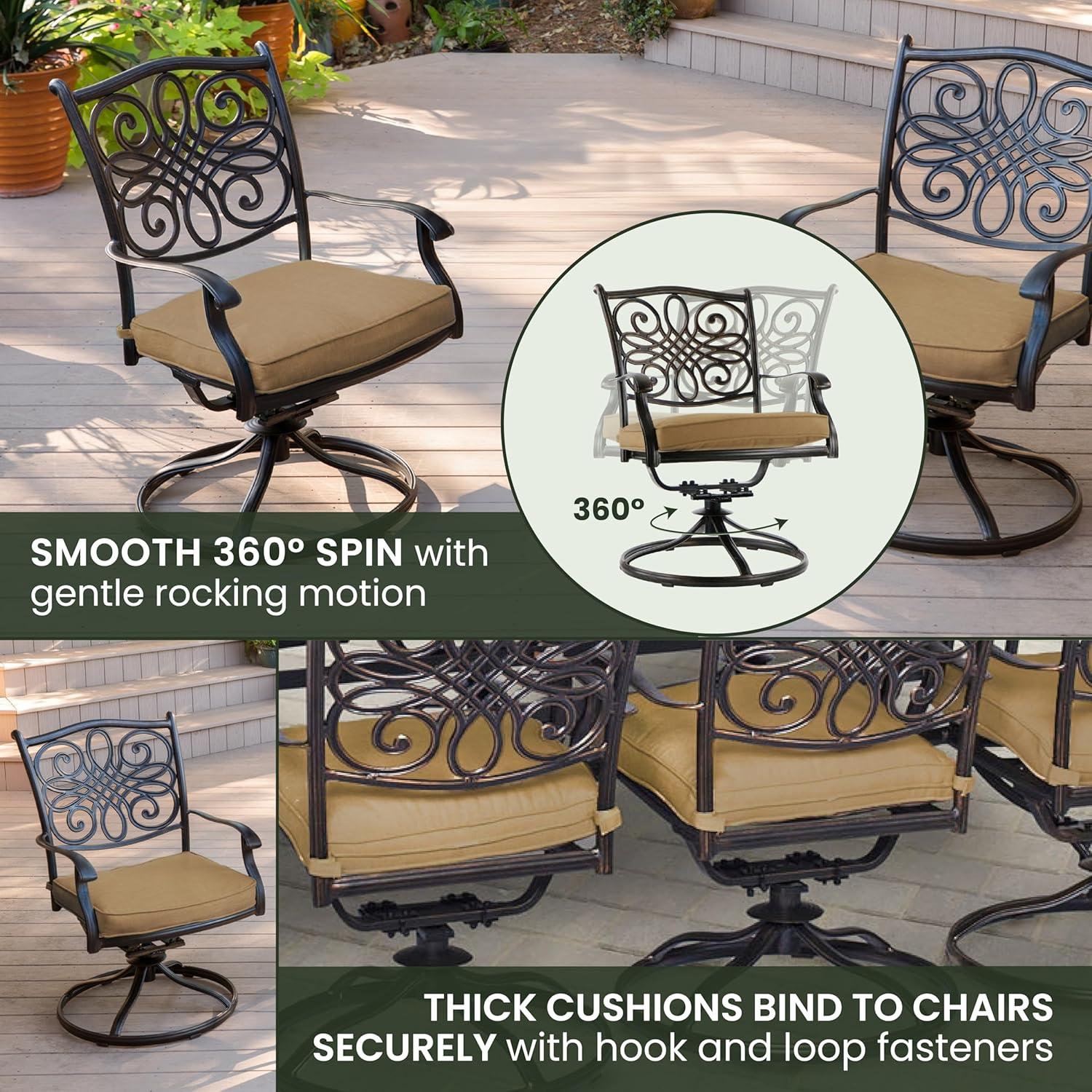 Hanover Traditions 9-Piece Dining Set with Eight Swivel Dining Chairs and a Large 84 x 42 in. Dining Table