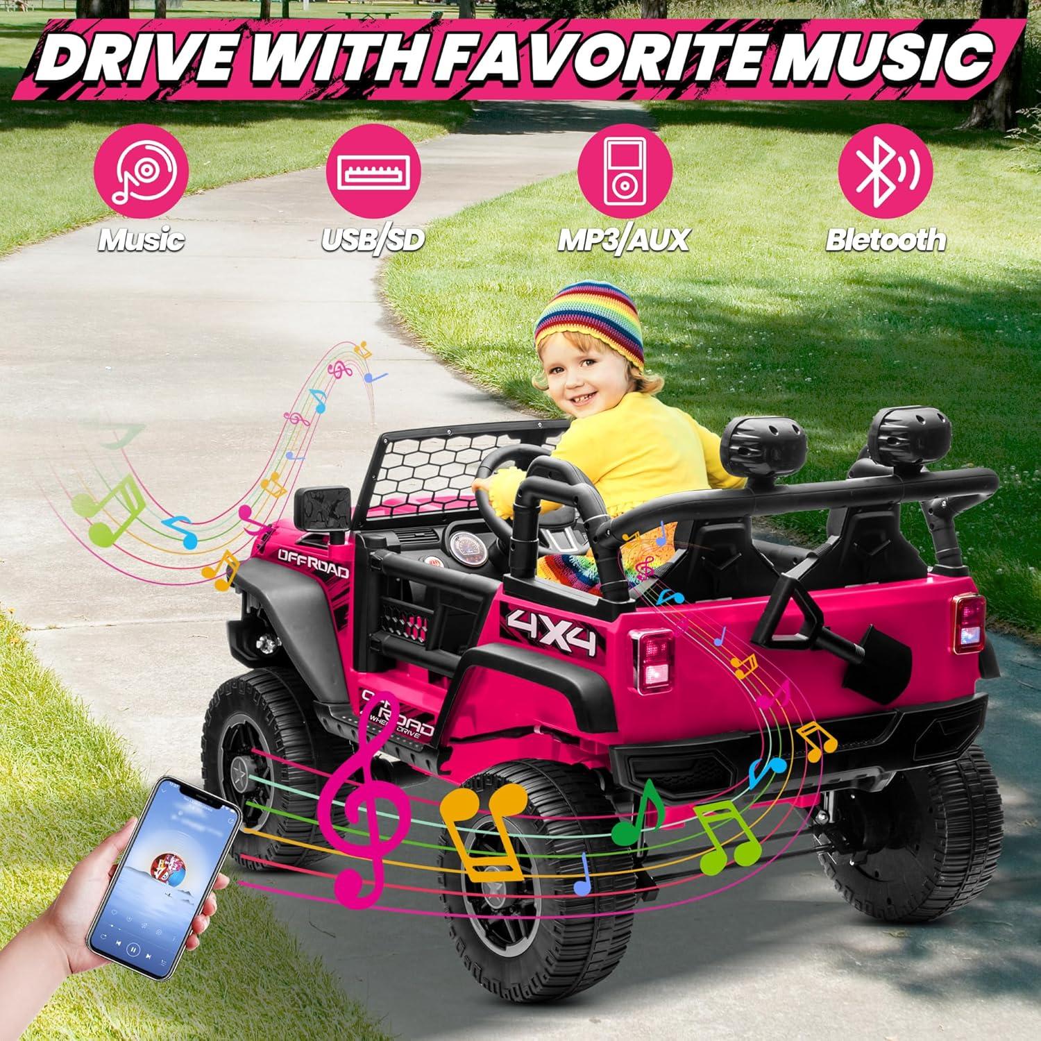 24V Pink 2-Seater Kids Ride-On SUV with Remote Control