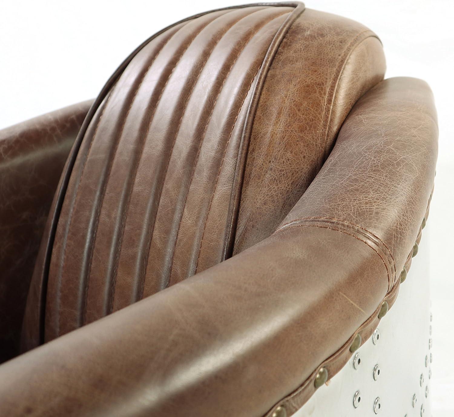 Brancaster Leather Barrel Chair