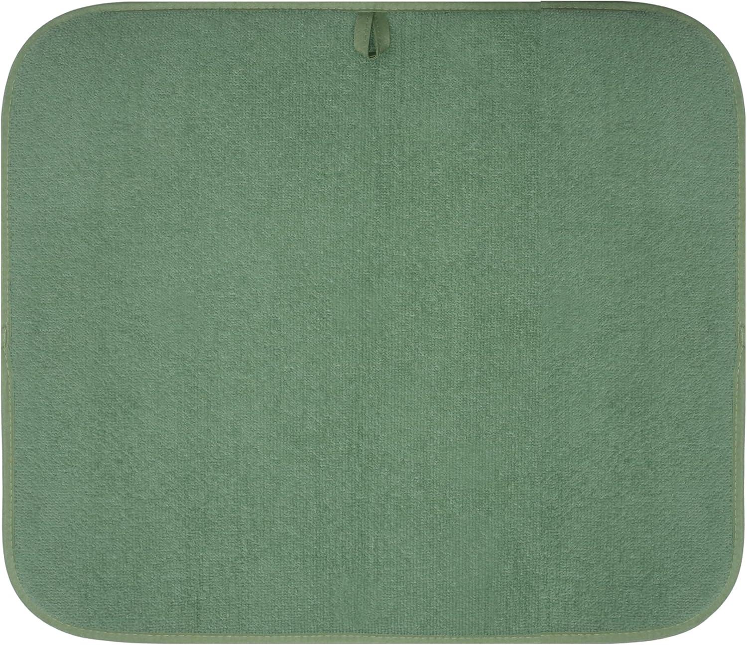 OGGI Absorbent, Reversible Microfiber Dish Drying Mat for Kitchen, Dish Drying Pad, 16 Inch x 18 Inch, Large, Sage