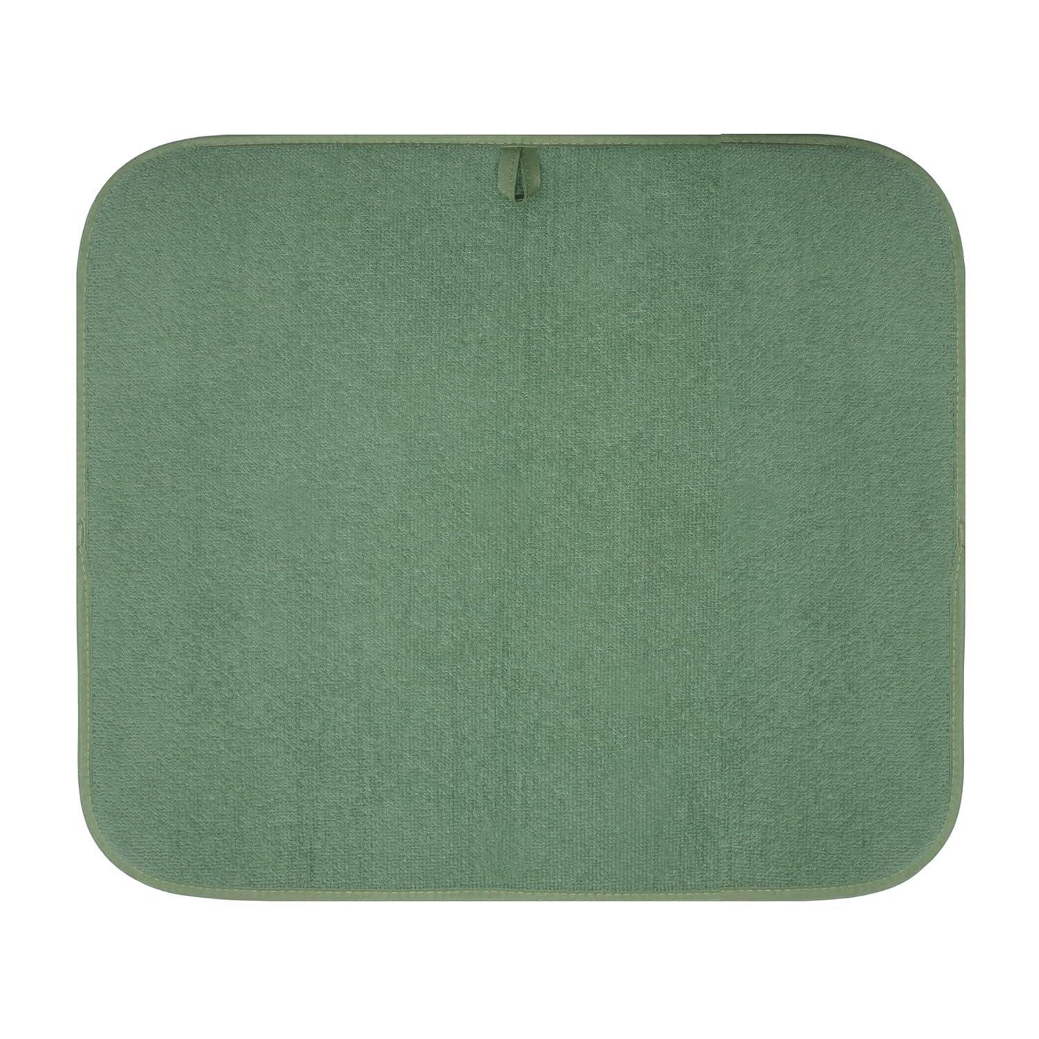 OGGI Absorbent, Reversible Microfiber Dish Drying Mat for Kitchen, Dish Drying Pad, 16 Inch x 18 Inch, Large, Sage