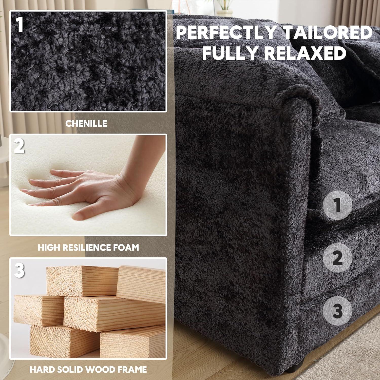 Latitude Run® Millan 112" L Shaped Modular Sectional Sofa with Ottoman & Memory Foam