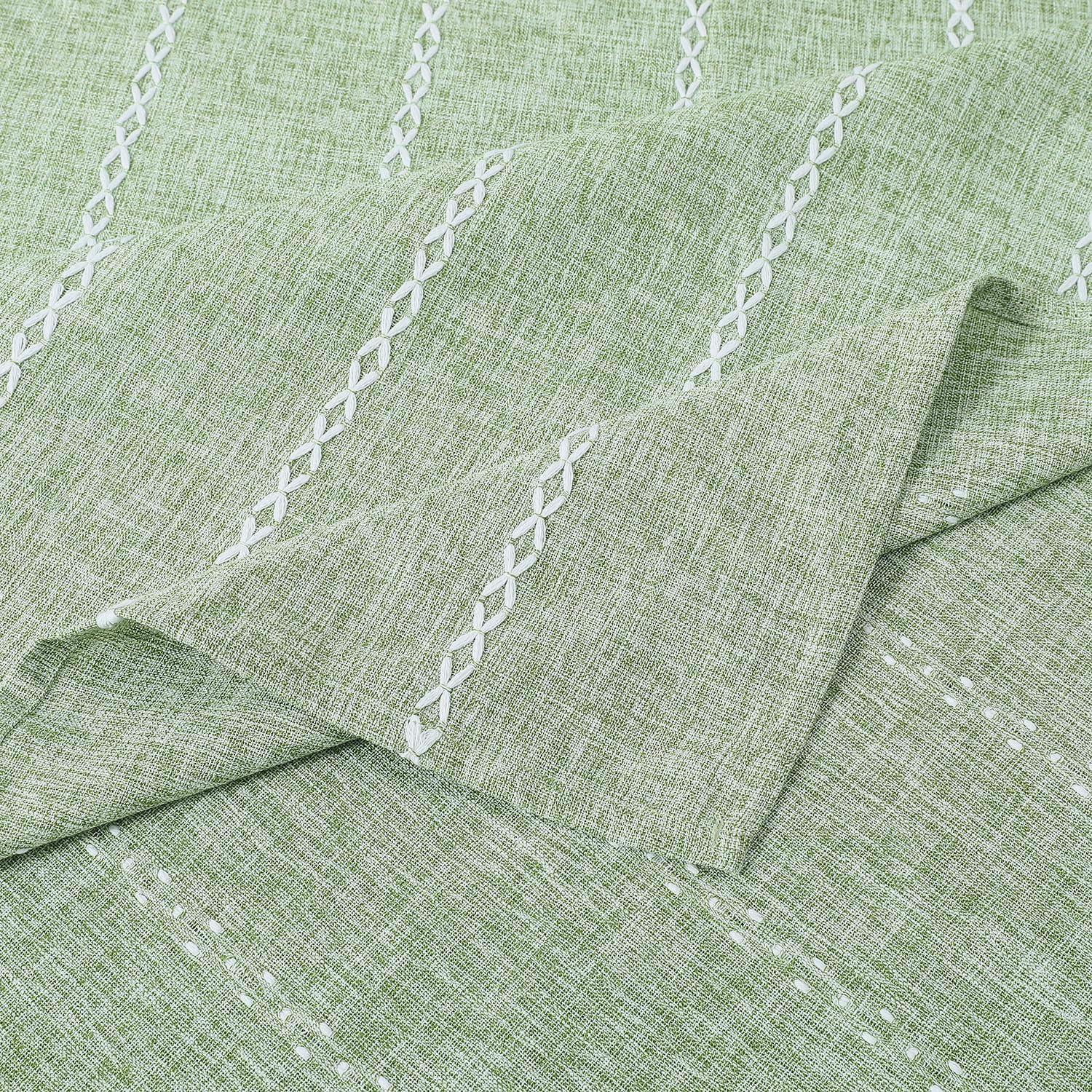 Rustic Cotton Linen Tablecloths Embroidered Farmhouse Spring Table Cloths for Rectangle Tables