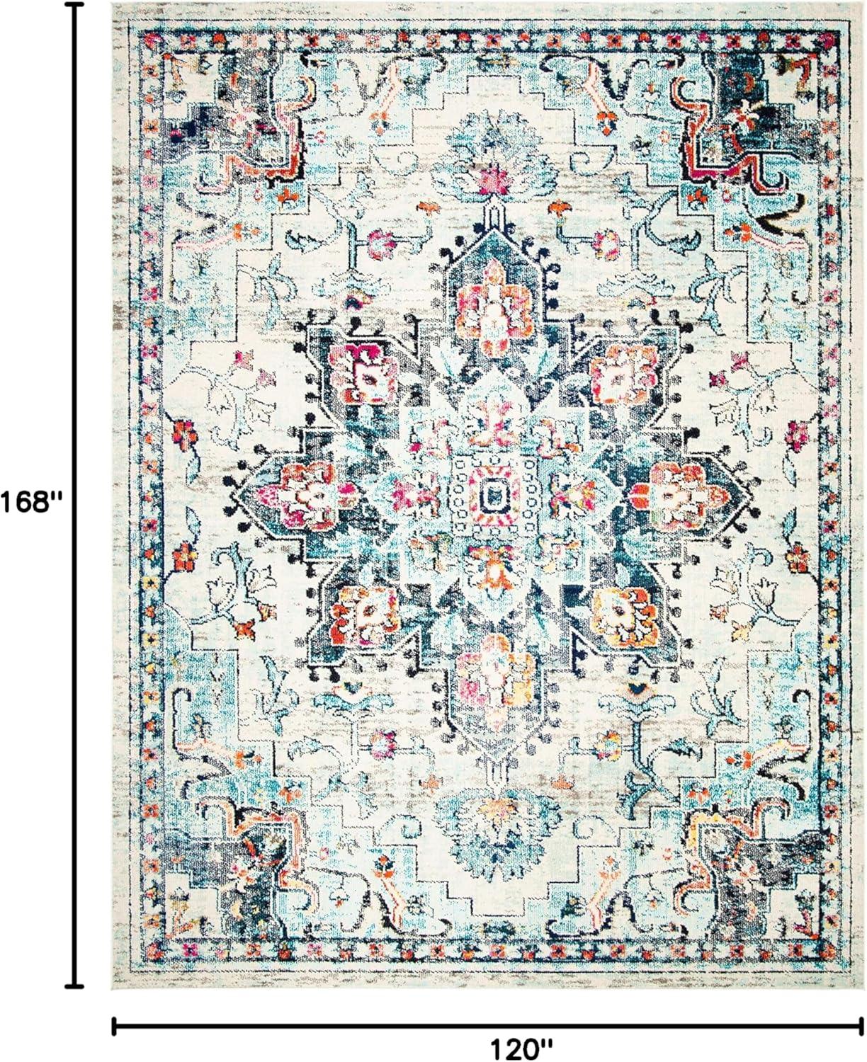 SAFAVIEH Madison Dalia Oriental Area Rug, Cream/Blue, 10' x 14'