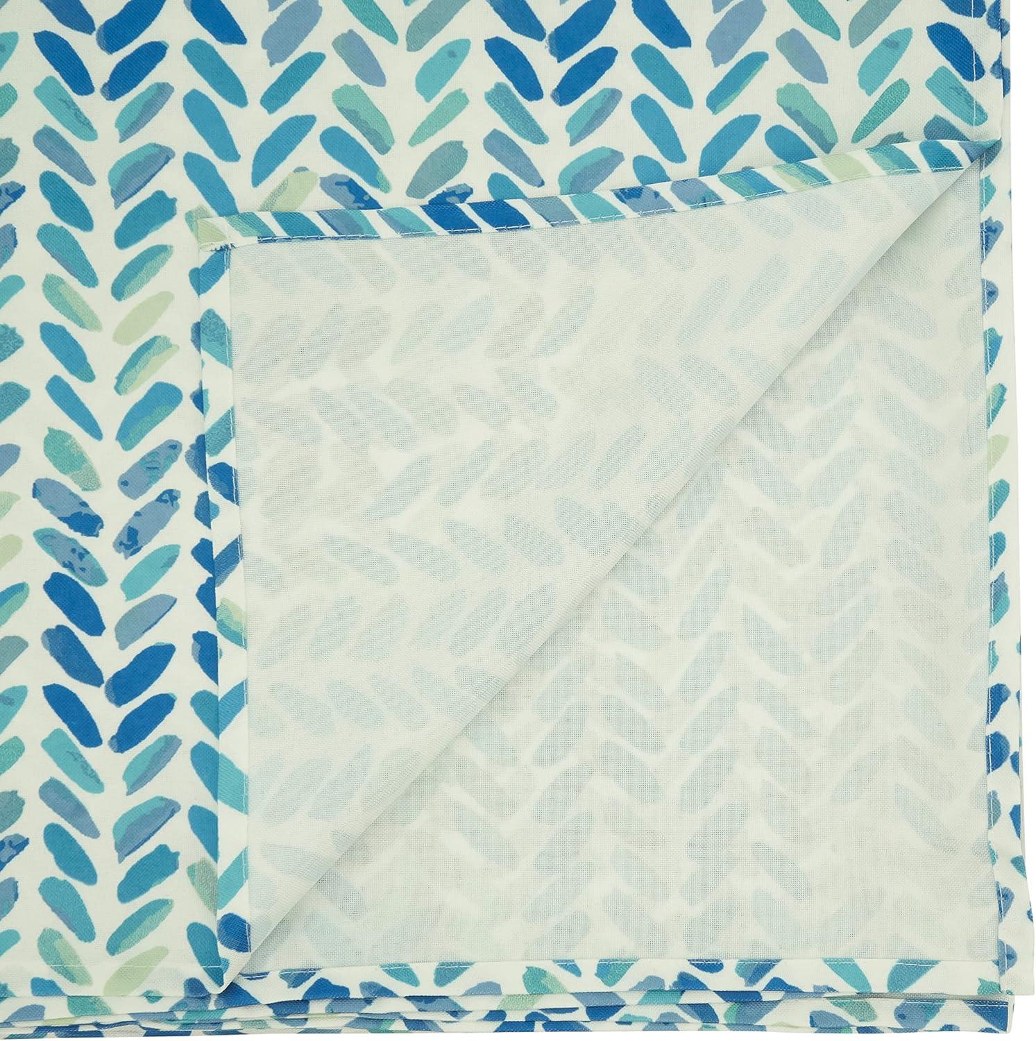 Saro Lifestyle Watercolor Tablecloth With Chevron Design