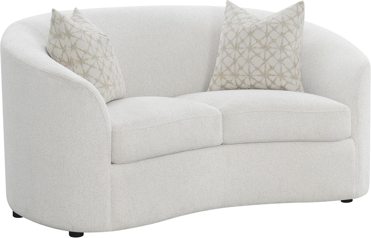 Coaster Rainn 3-piece Modern Fabric Upholstered Tight Back Living Room Set Latte