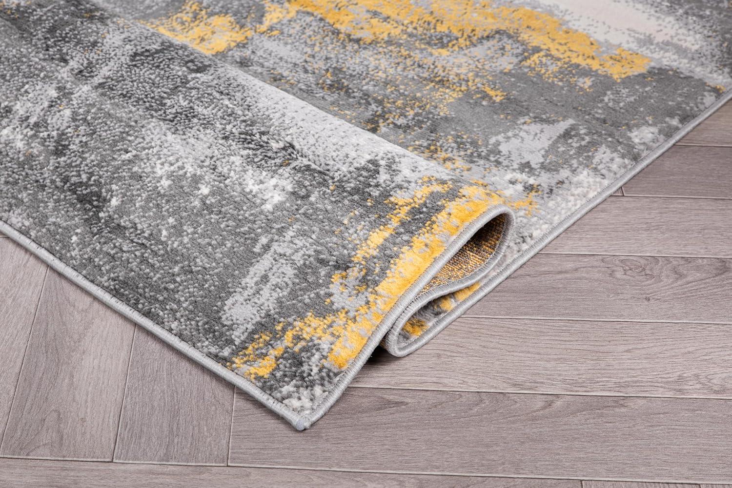 World Rug Gallery Brighton Modern Abstract Area Rug - Yellow 2'x3'
