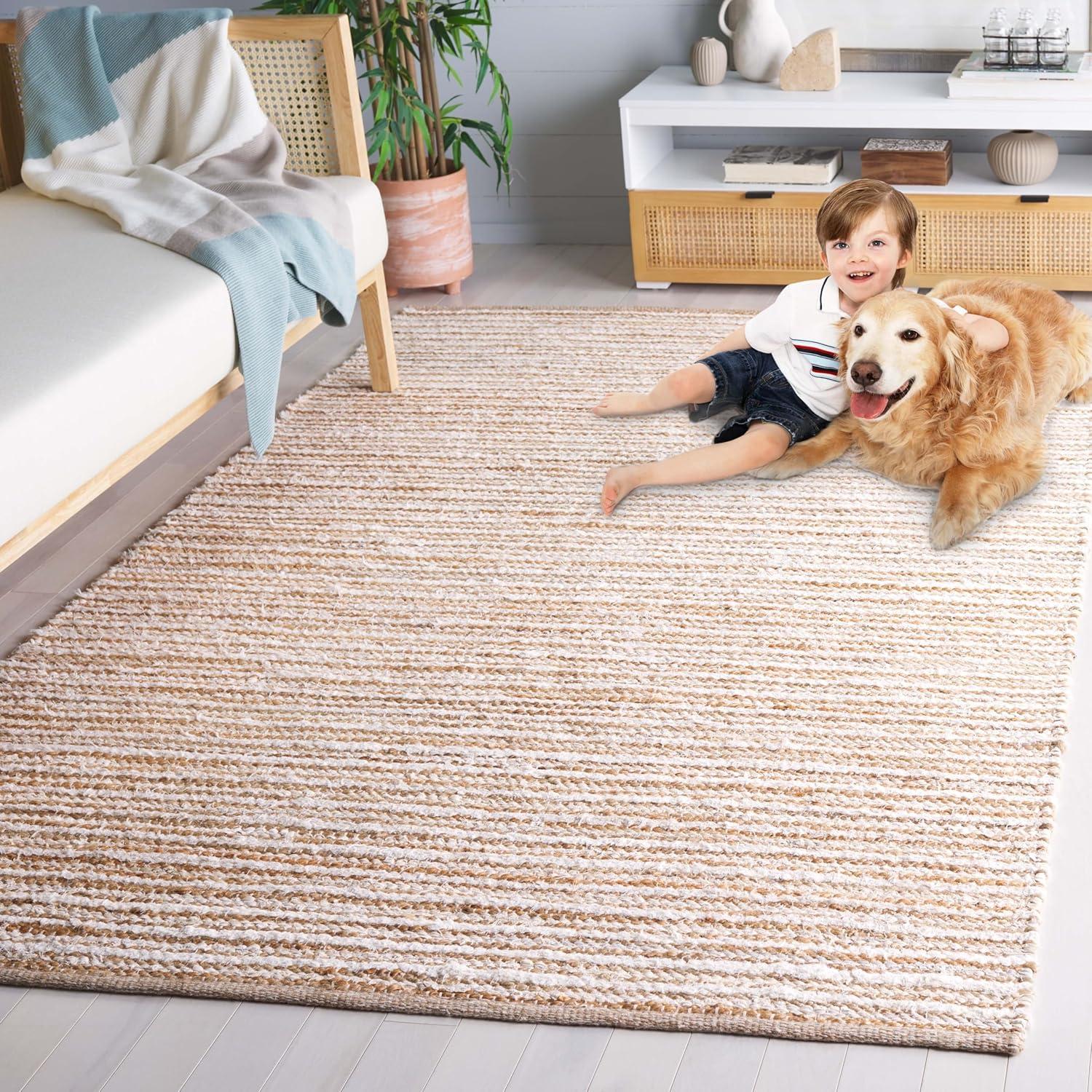 Cape Cod CAP151 Handmade Woven Area Rug - Natural/Ivory - 4' X 6' - Safavieh
