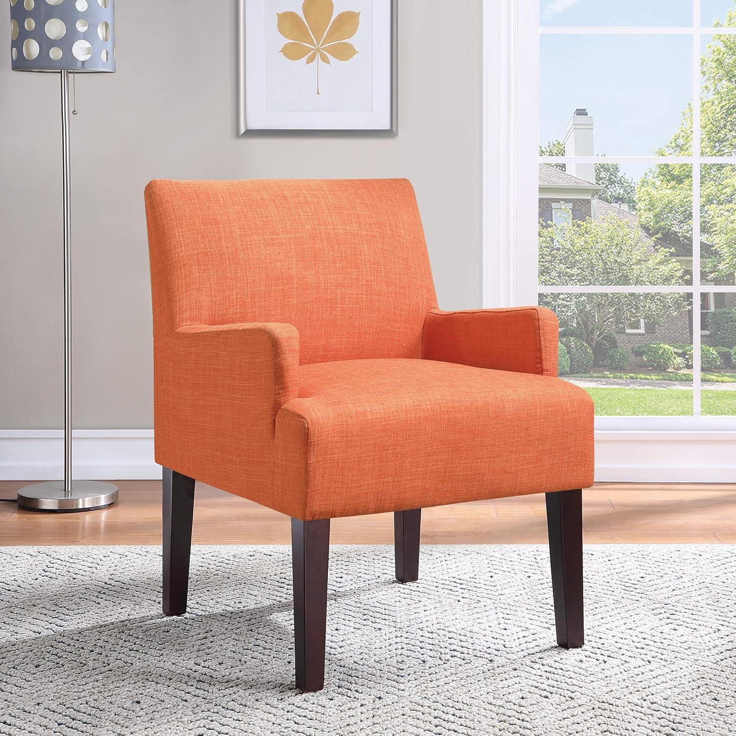 Main Street Guest Chair Tangerine - OSP Home Furnishings: Polyester Upholstery, Wood Frame, Modern Style