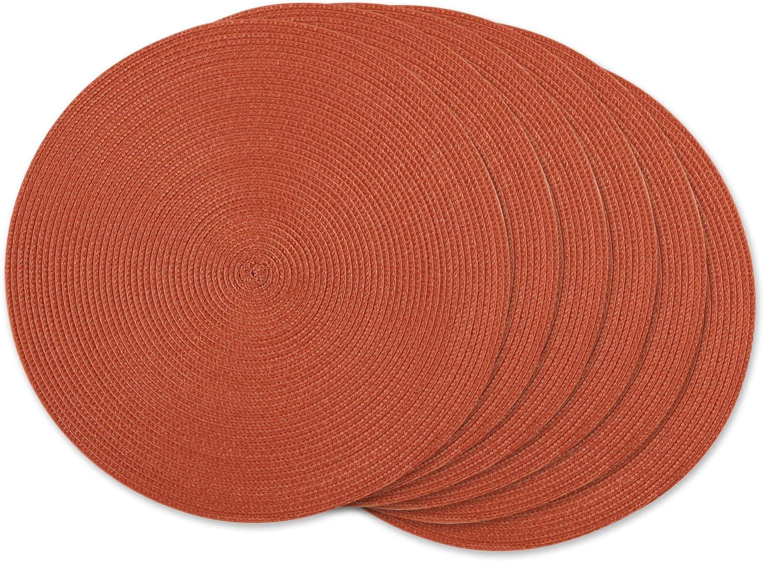 DII Solid Woven Placemat Set 6 Piece, Spice, 15" Dia