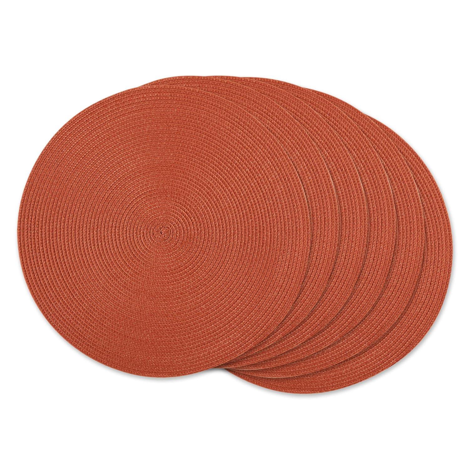 DII Solid Woven Placemat Set 6 Piece, Spice, 15" Dia