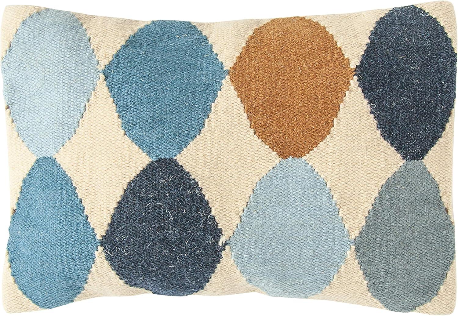 Storied Home Woven Wool Blend Pattern Lumbar Pillow, Multicolor