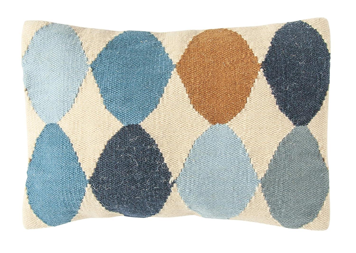 Storied Home Woven Wool Blend Pattern Lumbar Pillow, Multicolor