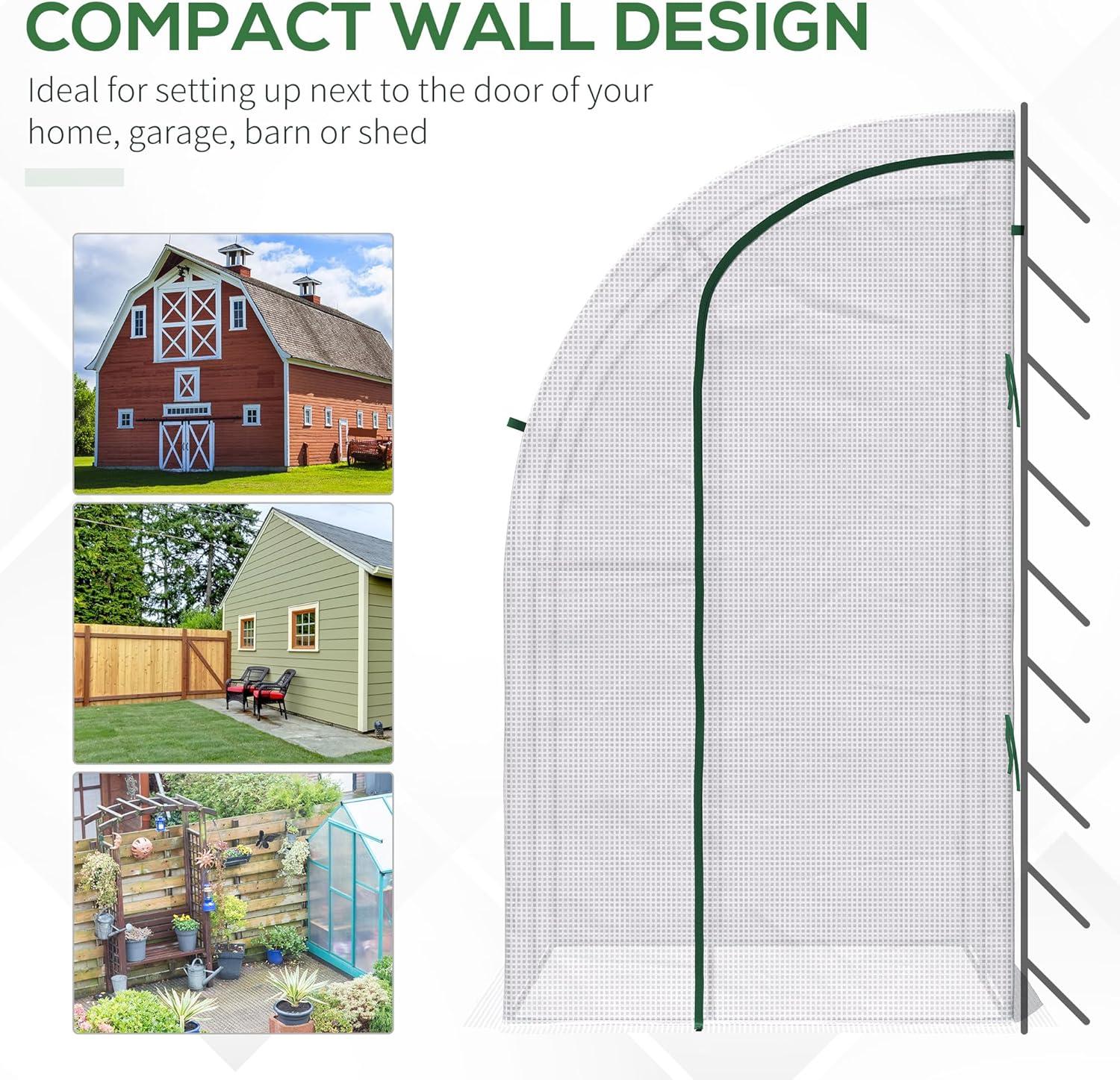 Outsunny 84" W x 84" D Lean-To Greenhouse