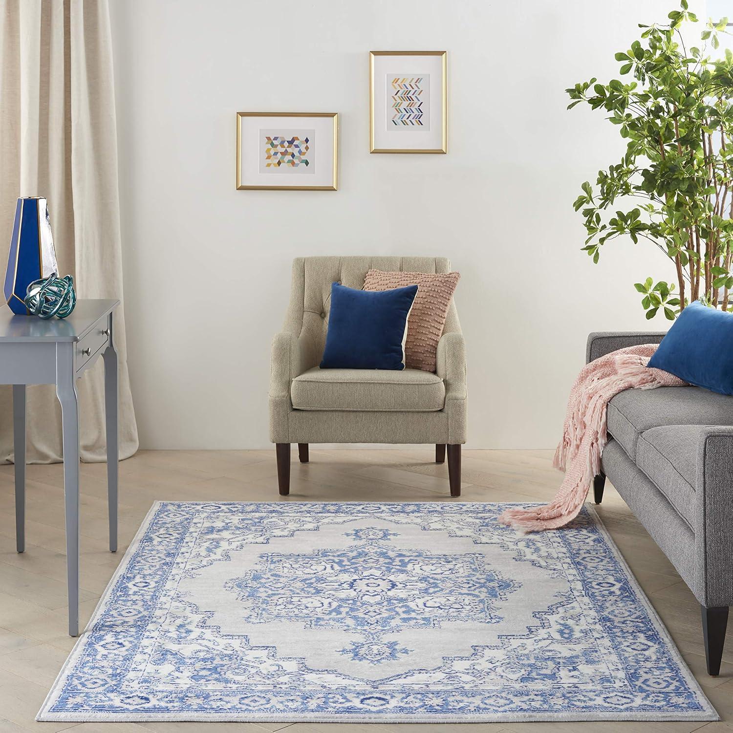 Nourison Whimsicle WHS03 Indoor only Area Rug - Grey Blue 6' x 9'