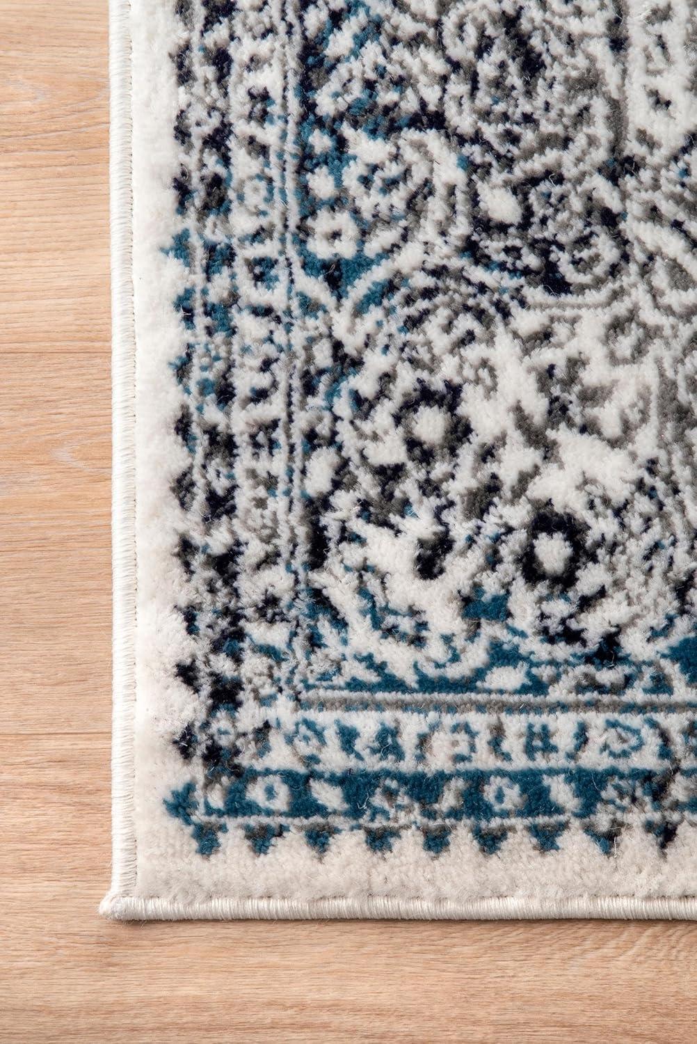 Nuloom Delores Oriental/Persian 9x12 Indoor Area Rug for Living Room Bedroom Dining Room Kitchen, Blue/Ivory
