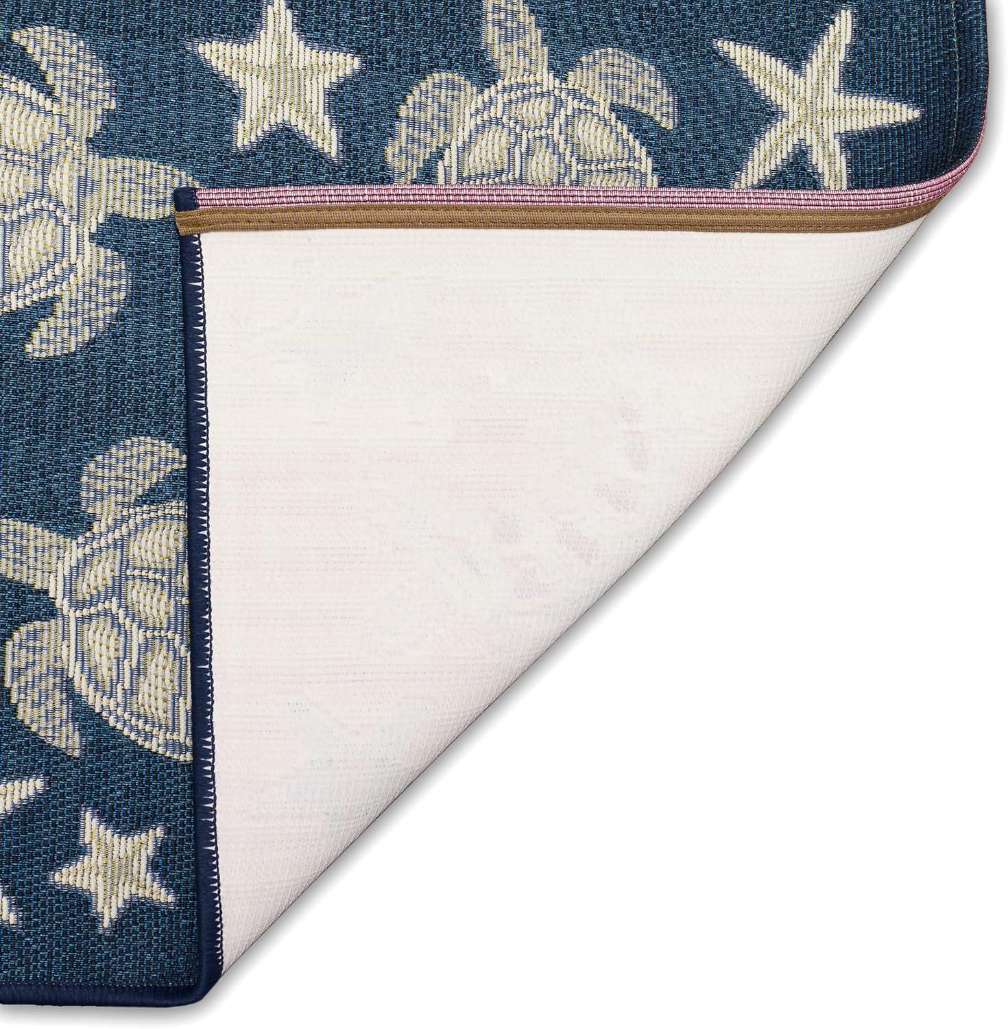 Liora Manne  Esencia Turtle And Stars Indoor/Outdoor Mat 2' x 2'10" - Navy