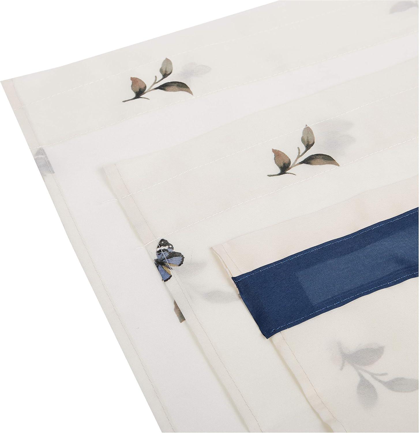 Ergode Love Birds - Printed Tier and Swag Window Curtain Set - 57x24 - Blue