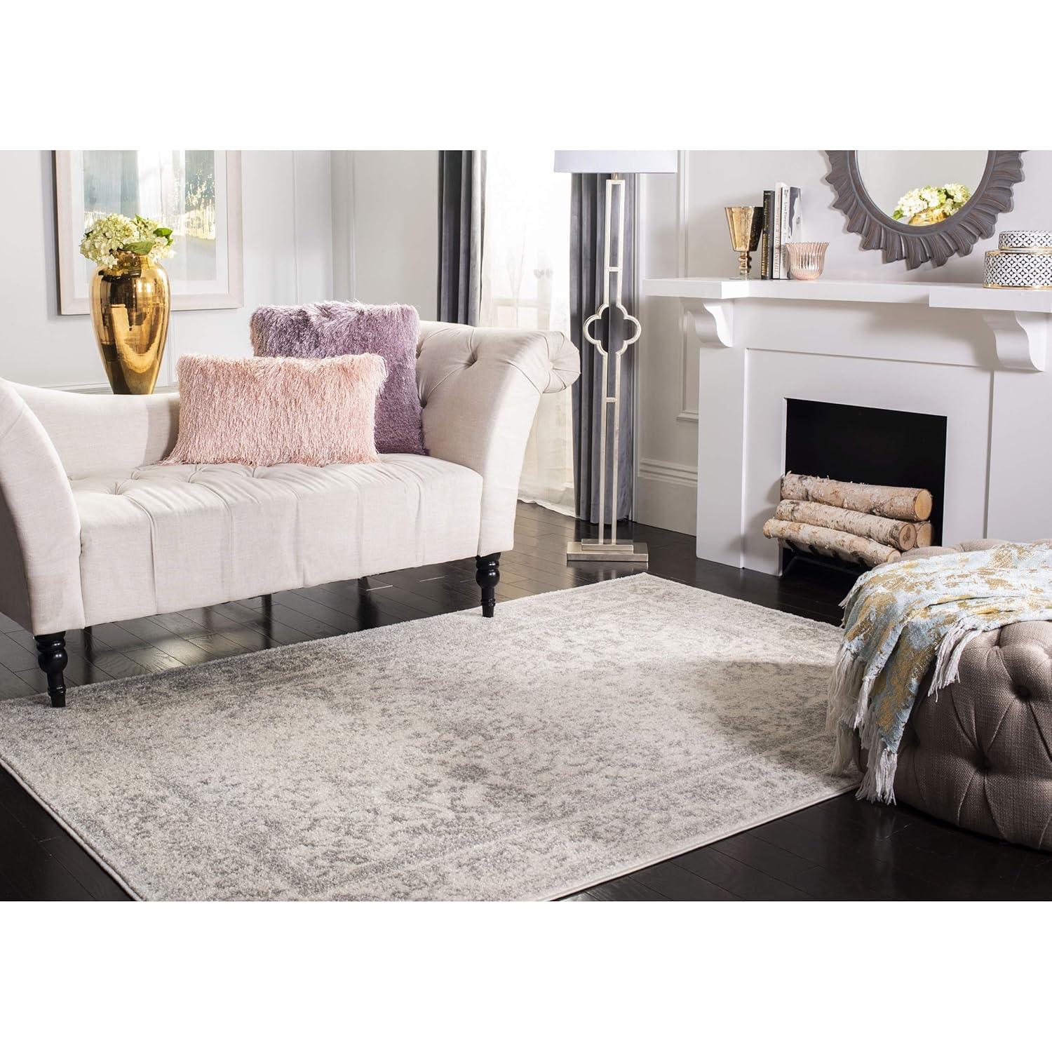 Adirondack ADR109 Machine Made Indoor Runner - Ivory/Silver - 2'-6"x20' - Safavieh