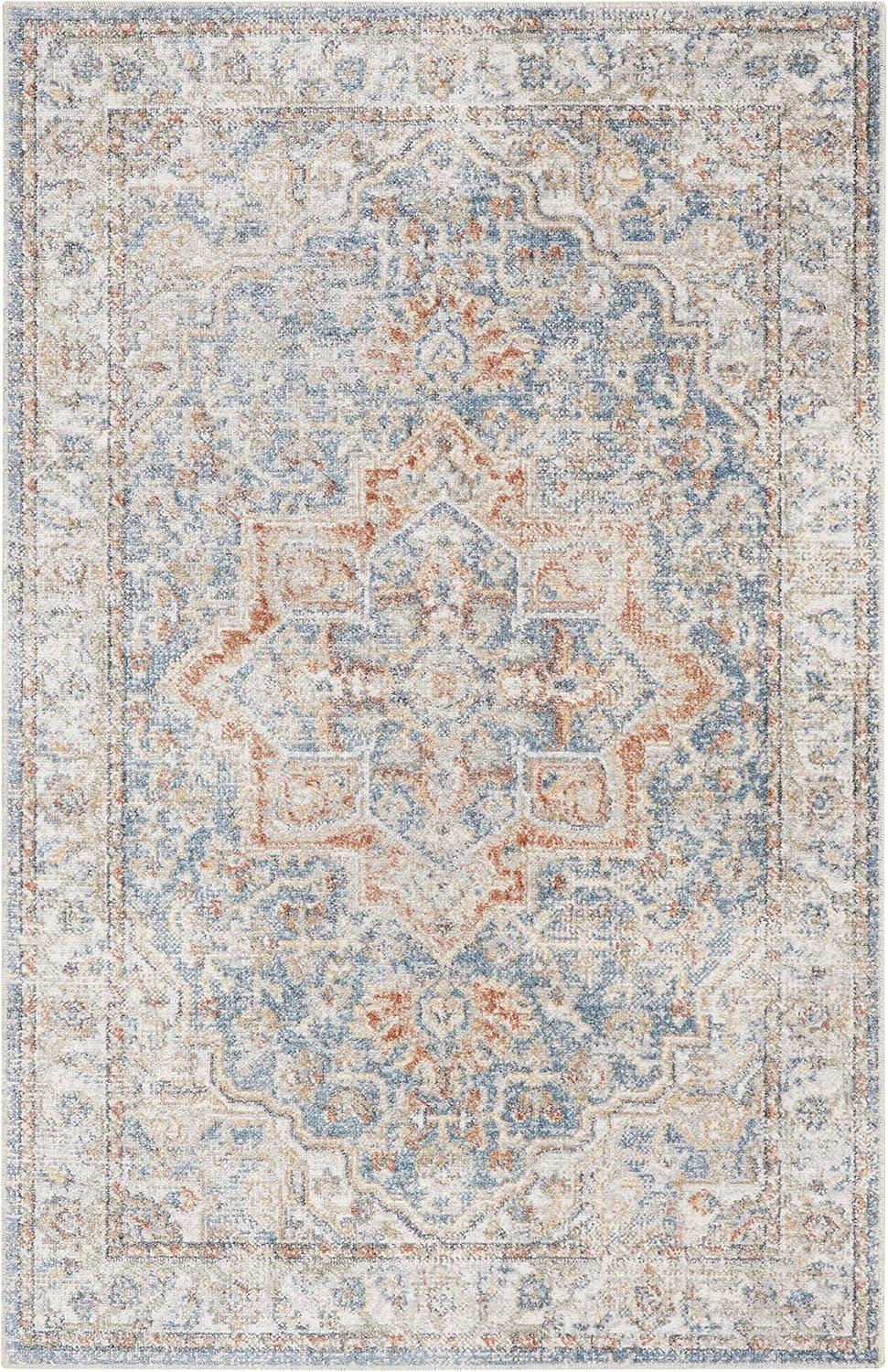 Nourison Washable Astra Vintage Medallion Indoor Flatweave Area Rug