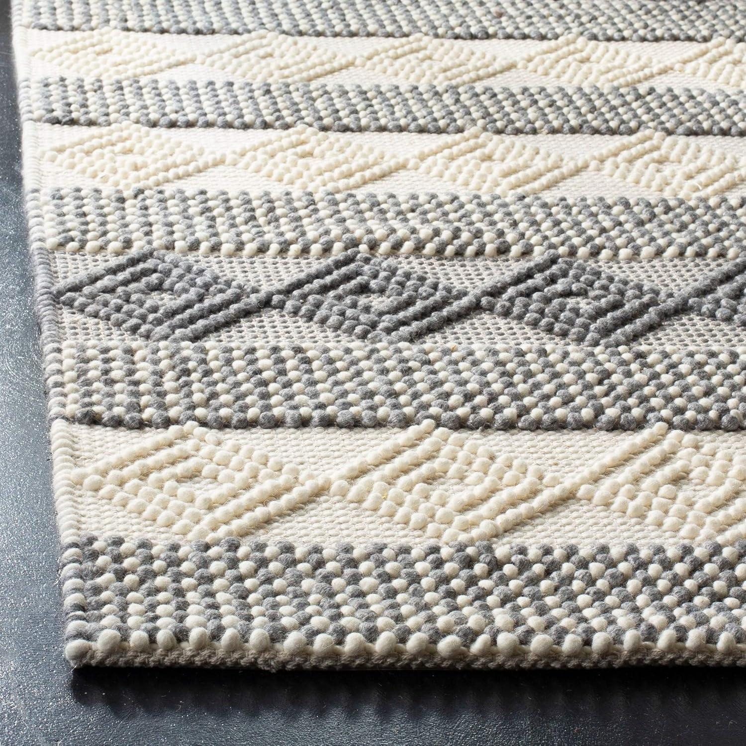 SAFAVIEH Natura Tamsen Geometric Striped Area Rug, Grey/Ivory, 10' x 14'