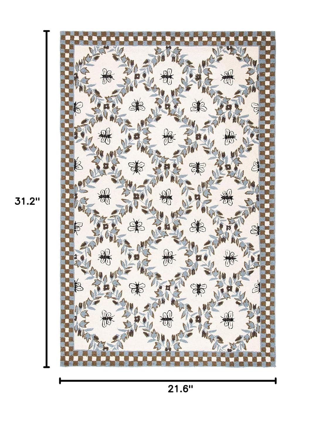 Chelsea HK55 Hand Hooked Accent Rug - Ivory/Light Blue - 1'8"x2'6" - Safavieh.