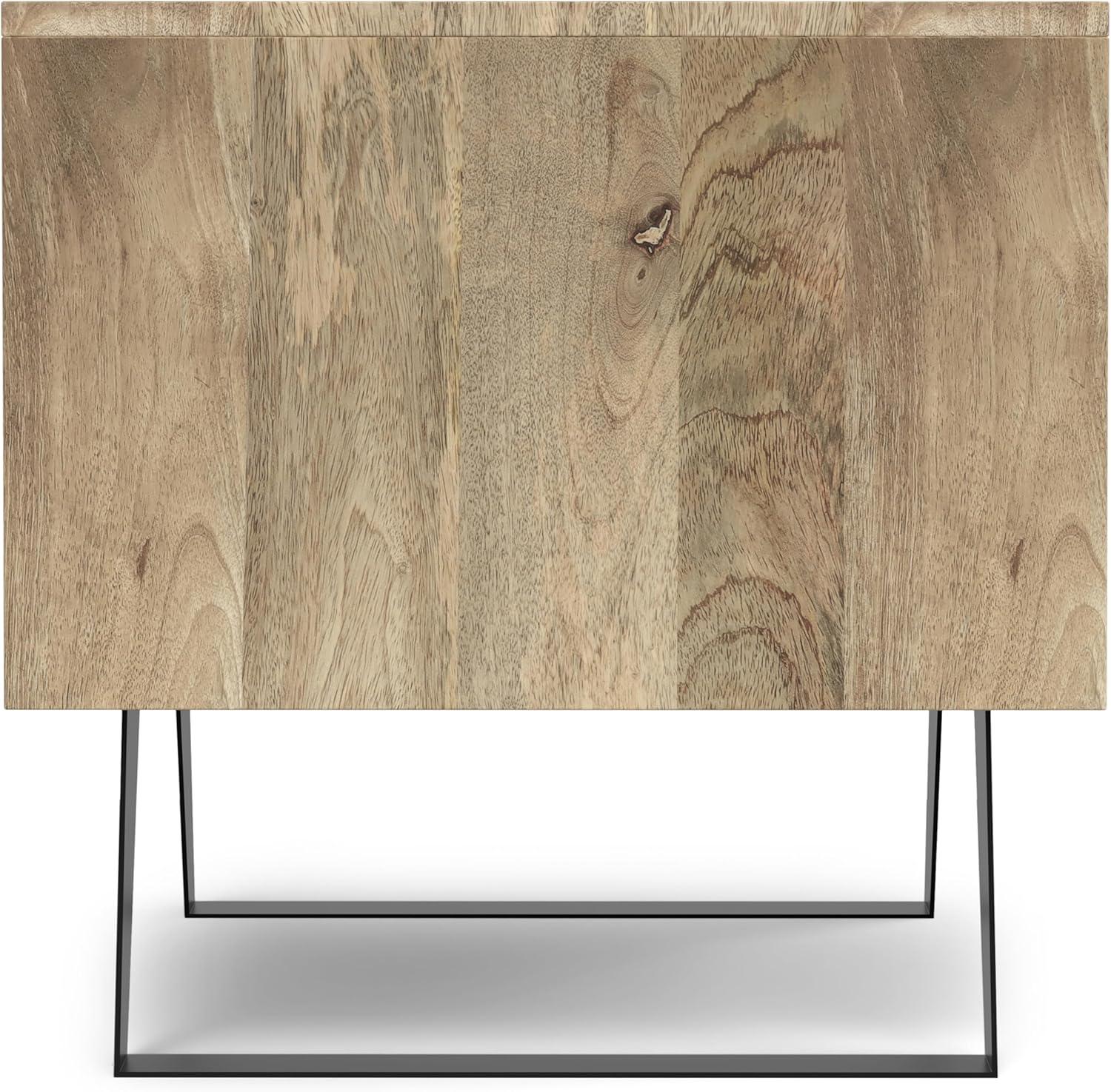 Lowry 22"W Solid Acacia Wood Square End Table with Storage Drawer