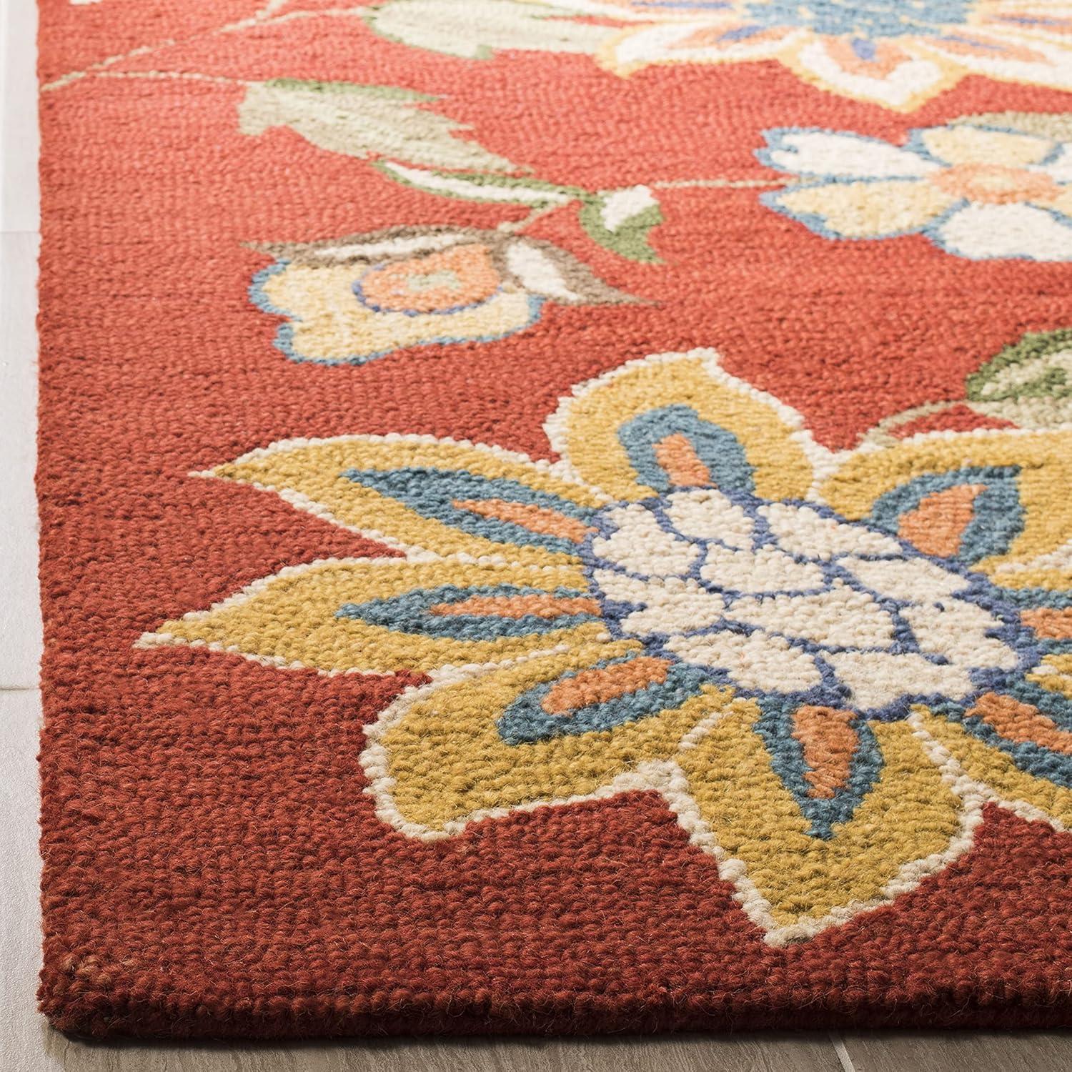 Blossom BLM673 Hand Hooked Area Rug - Rust/Multi - 4'x6' - Safavieh.