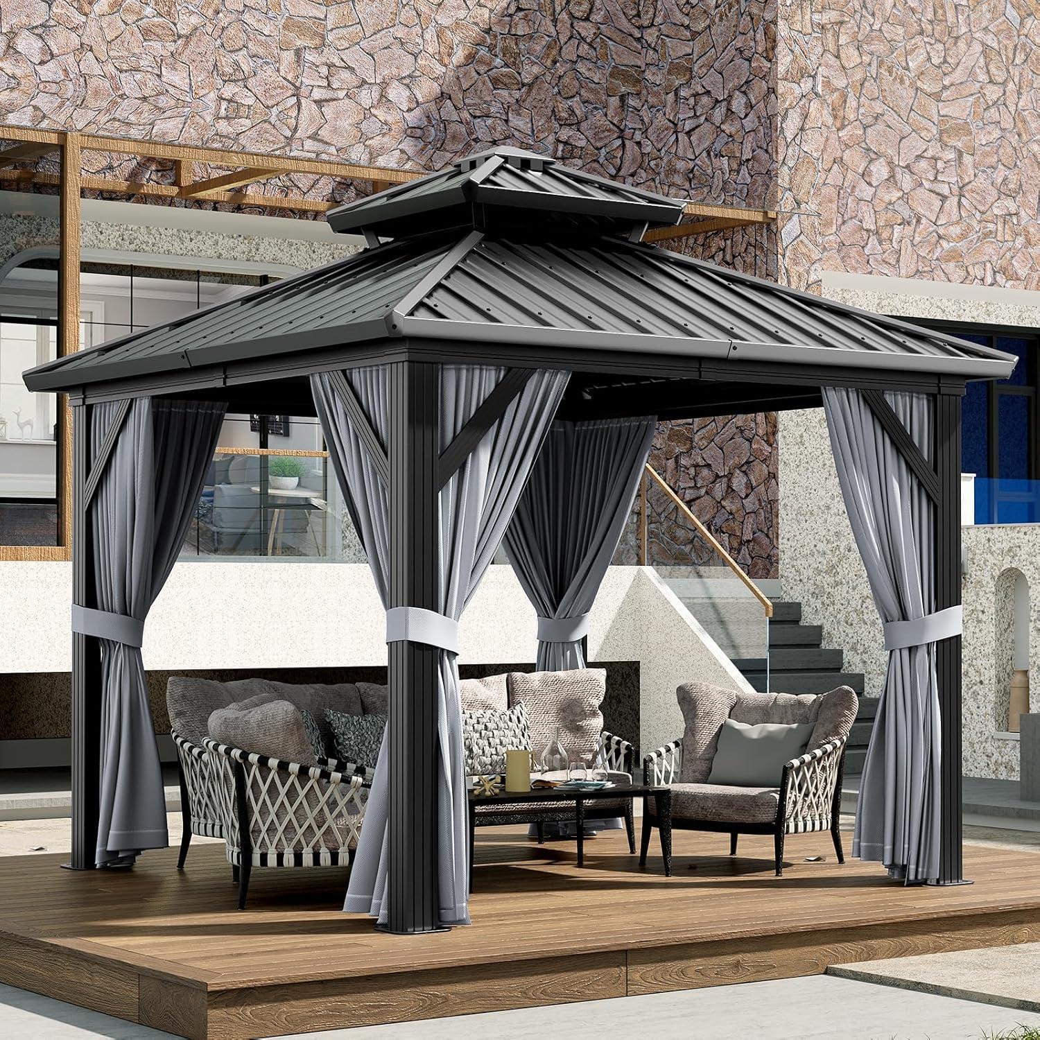 10 Ft. W x 10 Ft. D Aluminum Dome Gazebo