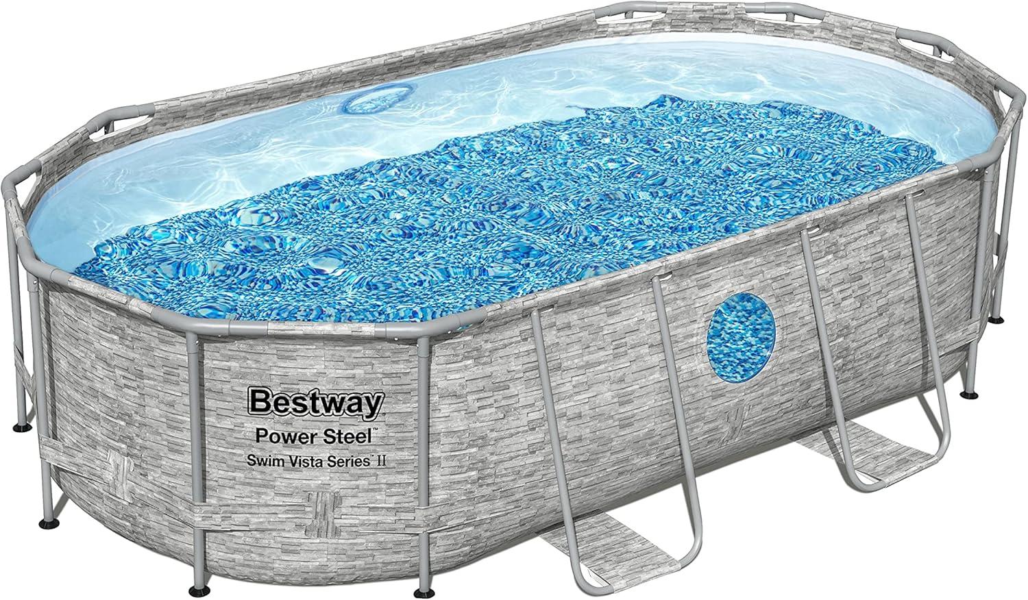 Bestway Power Steel Oval Above Ground Pool Set with Filter and Pump