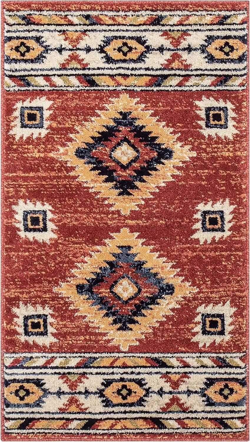 Well Woven Jamyn Lea Crimson Traditional Southwestern Tribal Red/Blue Rug