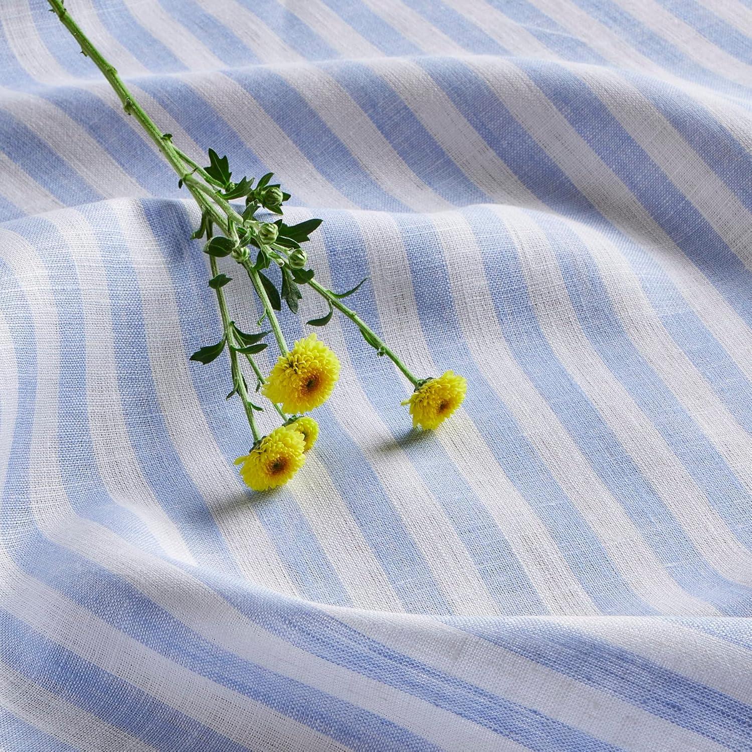 Solino Home Amalfi Stripe - 100% Pure Linen Tablecloth