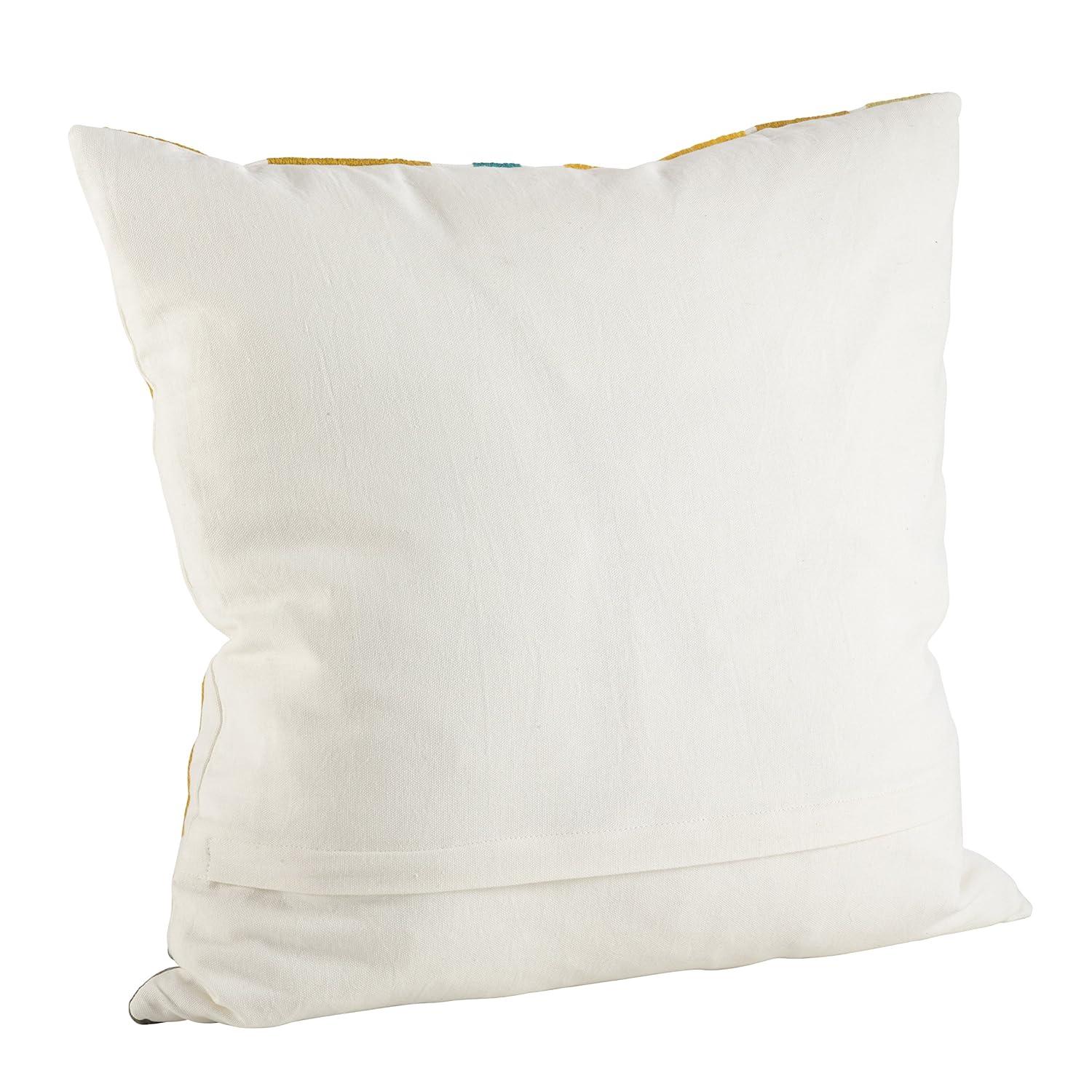 20"x20" Embroidered Brushstroke Design Throw Pillow Lime Haze - Saro Lifestyle: Contemporary Cotton Decor with Duck Down & Polyester Fill