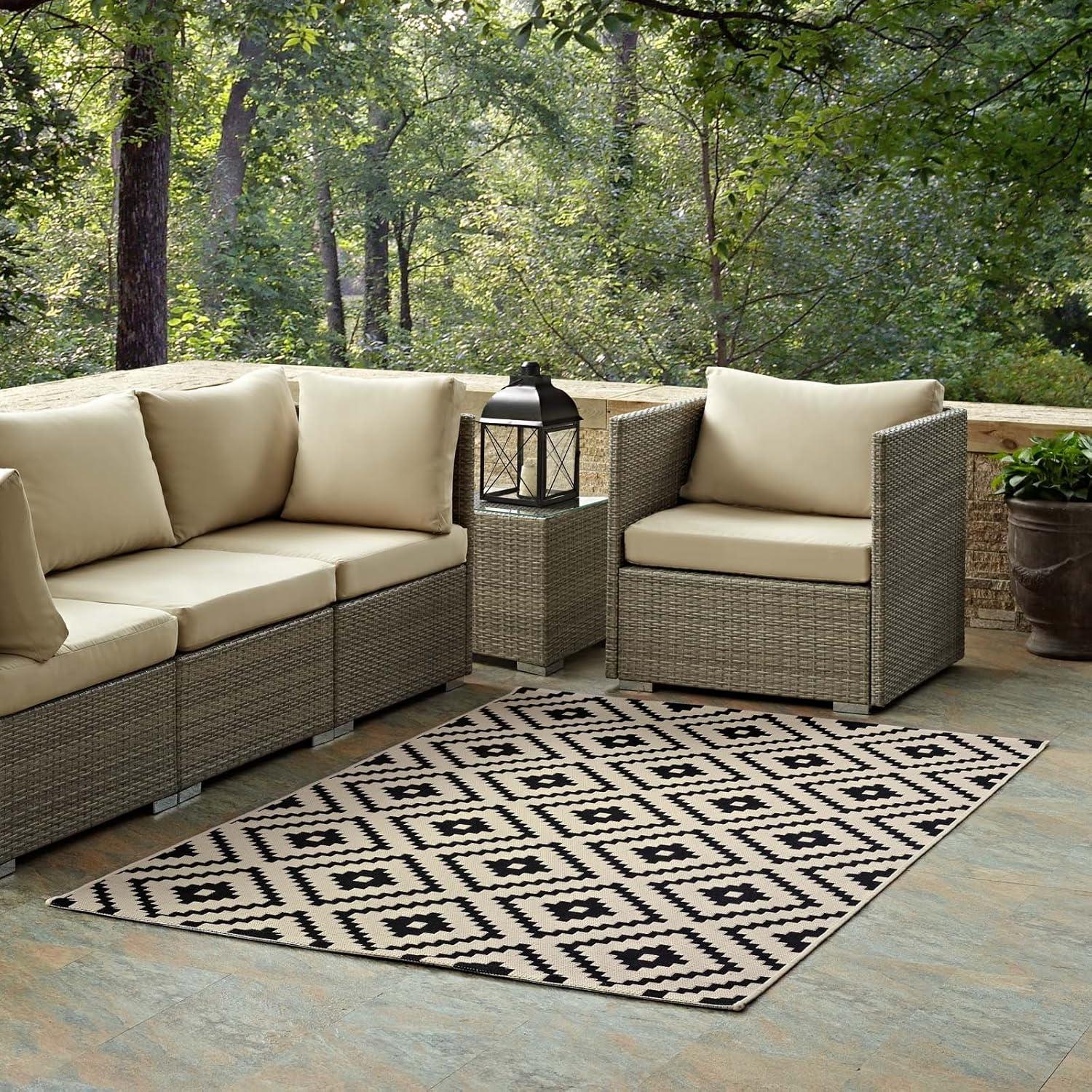 Modway Perplex Geometric Diamond Trellis Indoor and Outdoor Area Rug