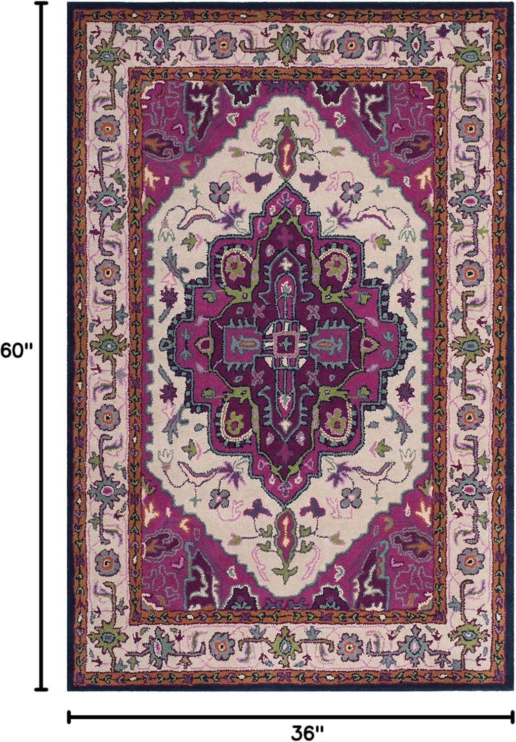 Bellagio BLG541 Hand Tufted Accent Rug - Ivory/Pink - 3'x5' - Safavieh.