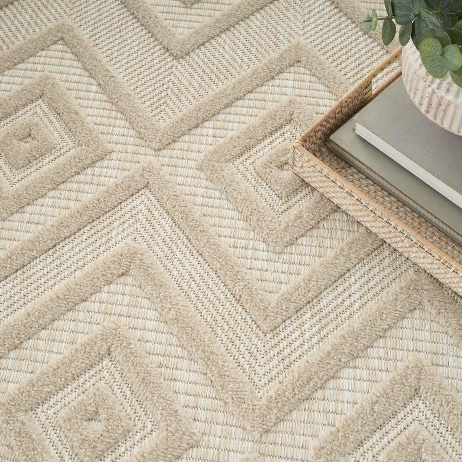 Nourison Versatile Solid Diamond Indoor Outdoor Flatweave Area Rug