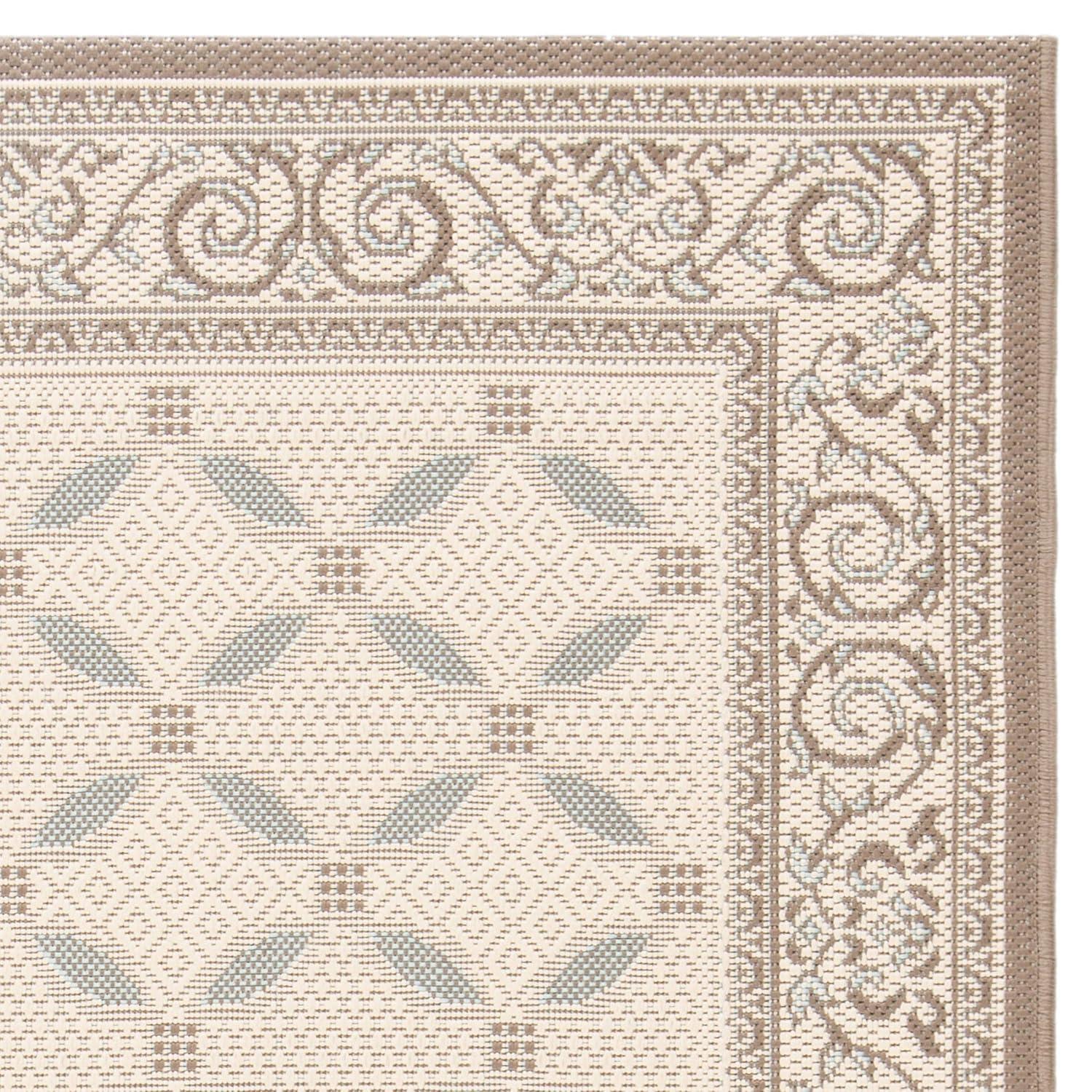 Courtyard CY7107 Power Loomed Indoor/Outdoor Area Rug - Beige/Dark Beig - 5'3"x7'7" - Safavieh.